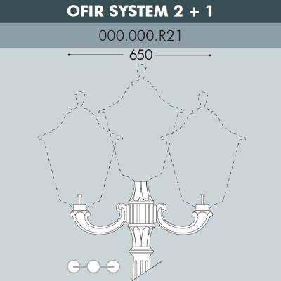 Консоль для паркового фонаря FUMAGALLI OFIR SYS 2L+1, черный