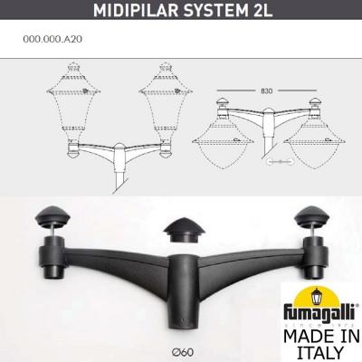 Консоль для паркового фонаря FUMAGALLI MIDIPILAR SYS 2L, черный