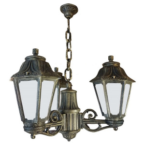 Подвесная уличная люстра на цепи (E22.120.S30.BYF1L) Fumagalli SICHEM/ANNA 3L, 3х6W LED-FIL (2400 Lm/4000К)