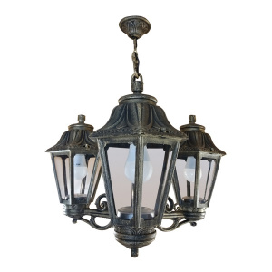 Подвесная уличная люстра на цепи (E22.120.S30.BXF1L) Fumagalli SICHEM/ANNA 3L, 3х6W LED-FIL (2400 Lm/4000К)
