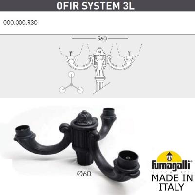 Консоль для паркового фонаря FUMAGALLI OFIR SYS 3L, черный