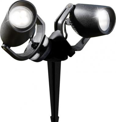 Садовый уличный прожектор (ландшафтная подсветка) (3M1.001.000.AXU2L) Fumagalli MINITOMMY 2L SPIKE, 2х3,5W LED-CMD (800 Lm/4000К)