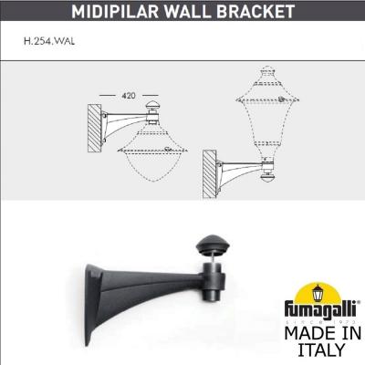 Консоль для паркового фонаря FUMAGALLI MIDIPILAR WALL, черный