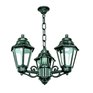 Подвесная уличная люстра на цепи (E22.120.S30.VXF1L) Fumagalli SICHEM/ANNA 3L, 3х6W LED-FIL (2400 Lm/4000К)