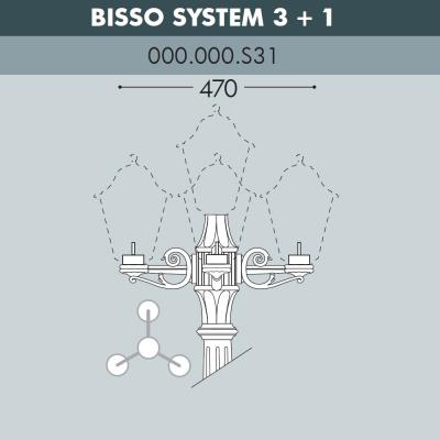 Консоль для паркового фонаря FUMAGALLI BISSO SYS 3L+1, черный