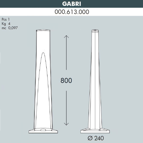 Парковый столб FUMAGALLI GABRI, черный