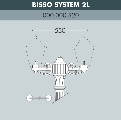Консоль для паркового фонаря FUMAGALLI BISSO SYS 2L, черный