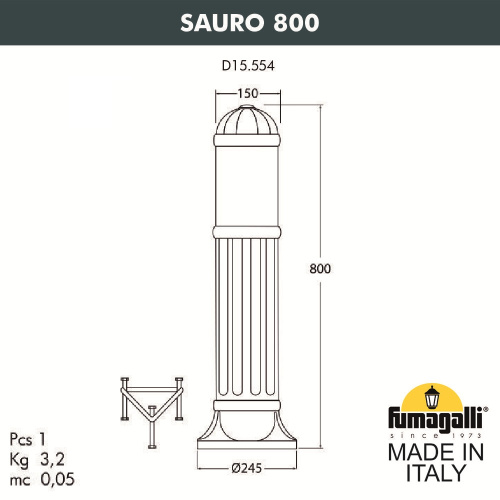 Fumagalli SAURO 800 (D15.554.000.AXE27H.FRA), черный