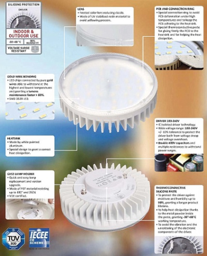 Лампа светодиодная GX53 220v/10w LED-CCT, 1200Lm, 3000/4000/6500К
