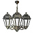 Уличный подвесной светильник (люстра) Fumagalli Sichem/Saba 3L K22.120.S30.BXF1L,ант-бронза с прозрачным стеклом (2400Lm / 4000K)