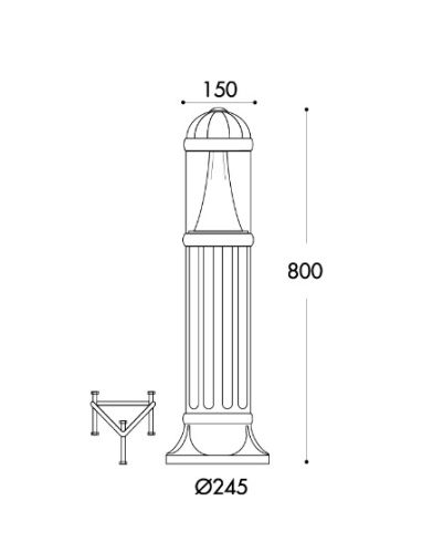Садовый светильник-столбик Fumagalli SAURO 800 Белый/Прозрачный с лампой GX53