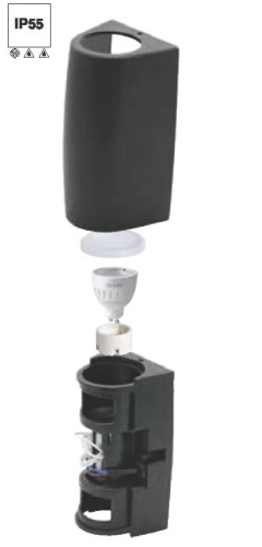 Настенный уличный светильник Fumagalli MARTA 90 1L с лампой 3,5W LED-CCT (400 Lm CCT)